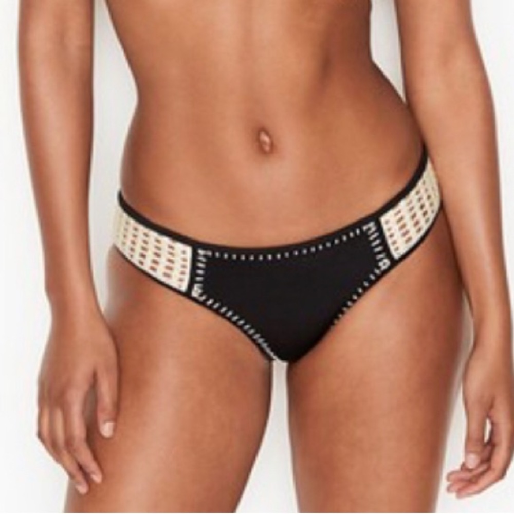 Victoria’s  Secret black Cream Crochet , beautiful bikini with a soft fabric.